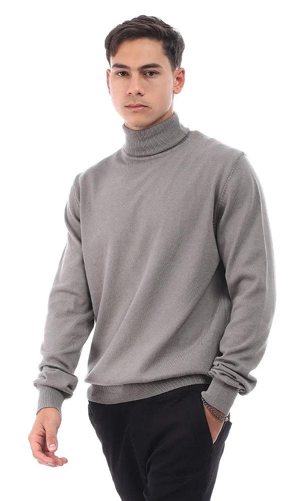 96320 Slip On Cotton Full Sleeves Sweater - Dark Grey