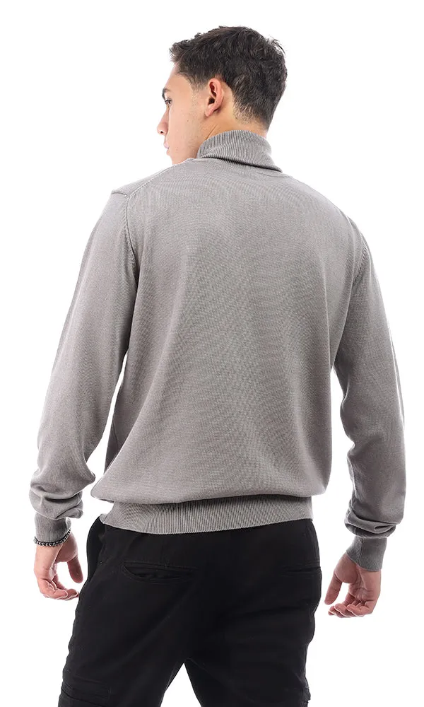 96320 Slip On Cotton Full Sleeves Sweater - Dark Grey