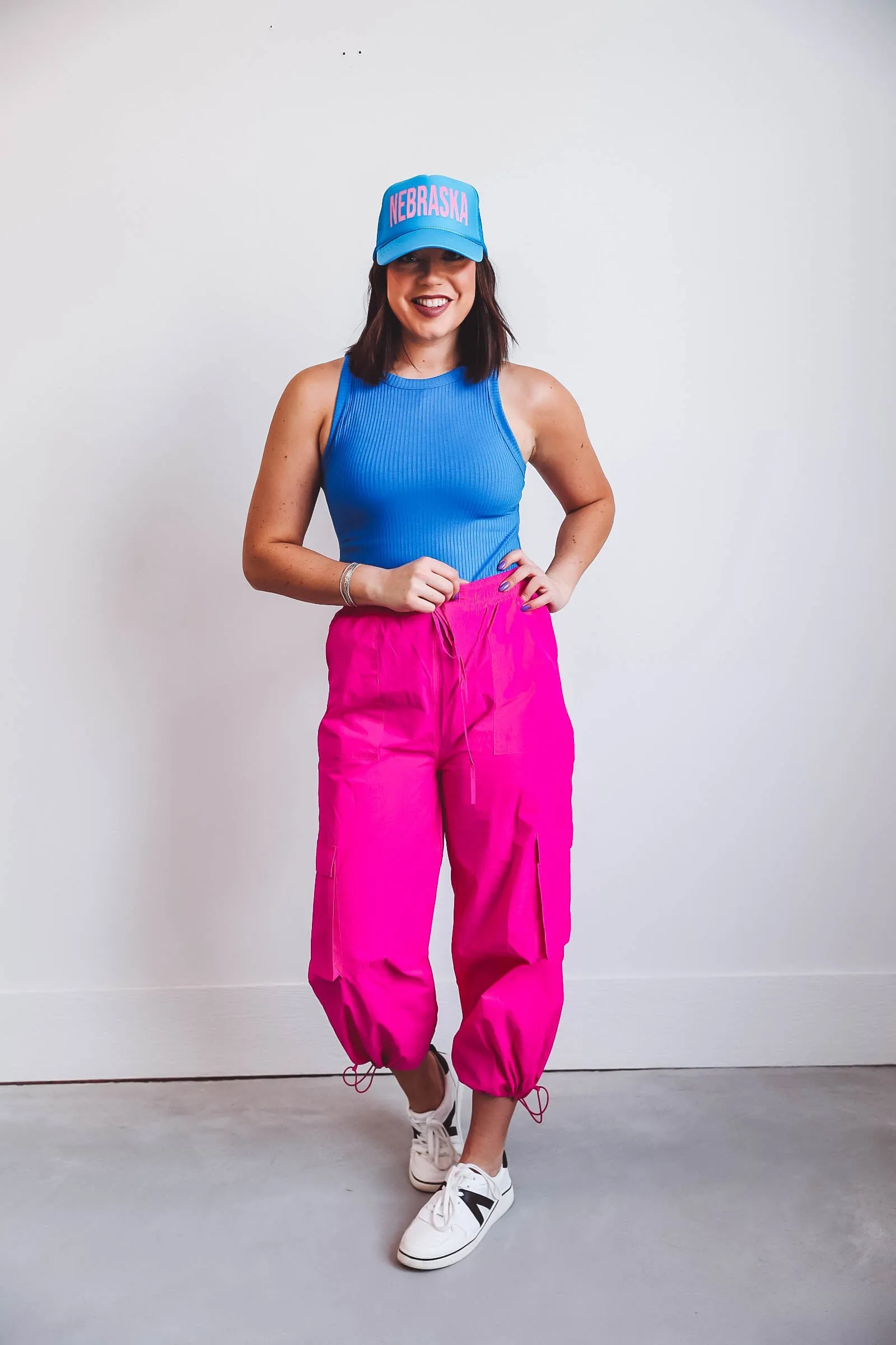 Alana Cargo Pants-Hot Pink