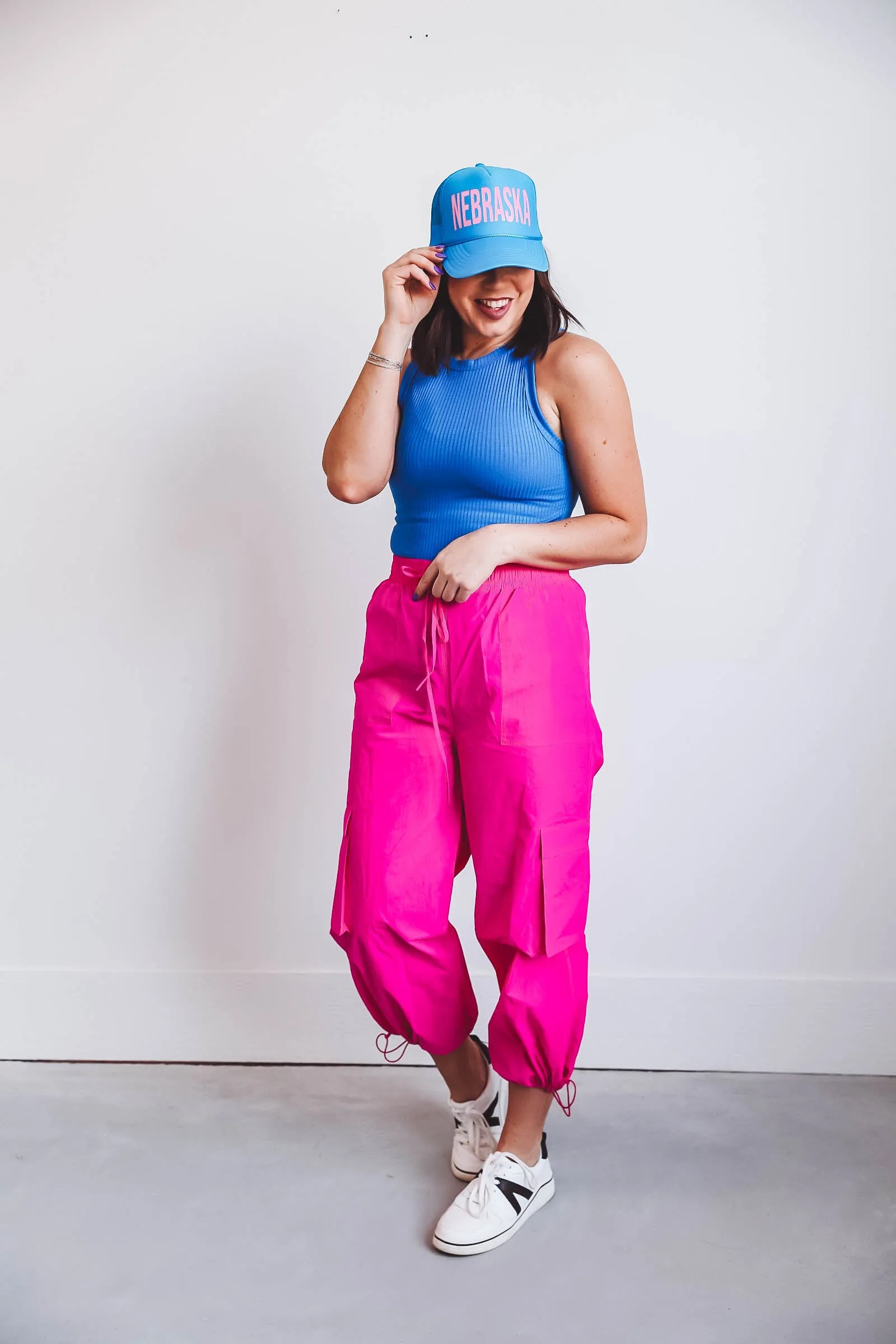 Alana Cargo Pants-Hot Pink