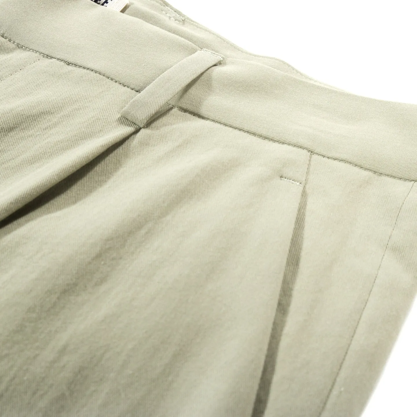 AURALEE HARD TWIST COTTON SILK VIYELLA SLACKS SAGE GREEN