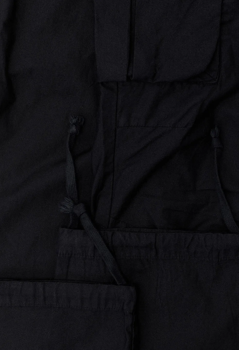 Back Sateen Cargo Pants / Black