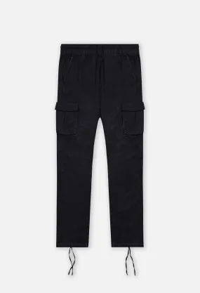 Back Sateen Cargo Pants / Black