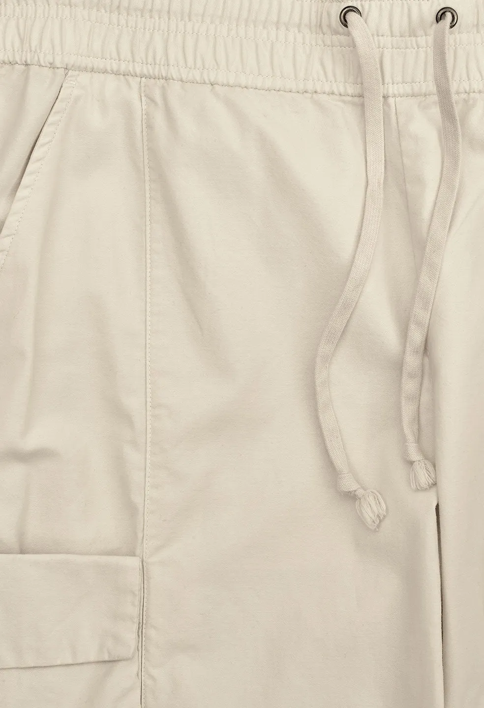 Back Sateen Cargo Pants / Eggshell