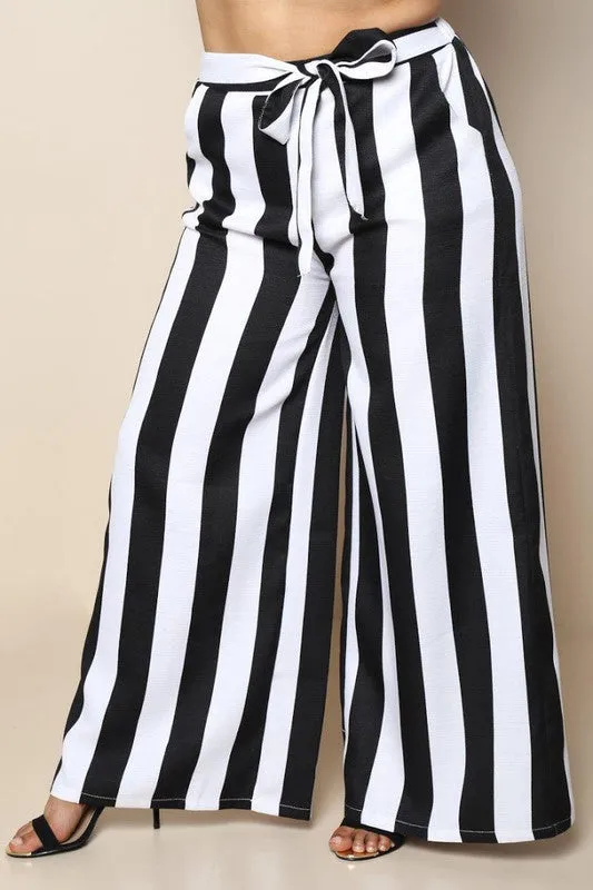 Black And White Wide Leg Pants