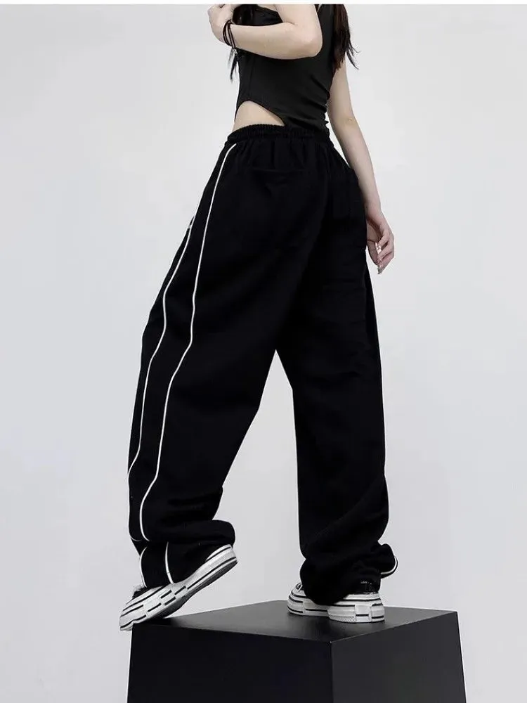 Black Baggy Jogging Sweatpants Women Y2K Cyber Punk Oversize Pant