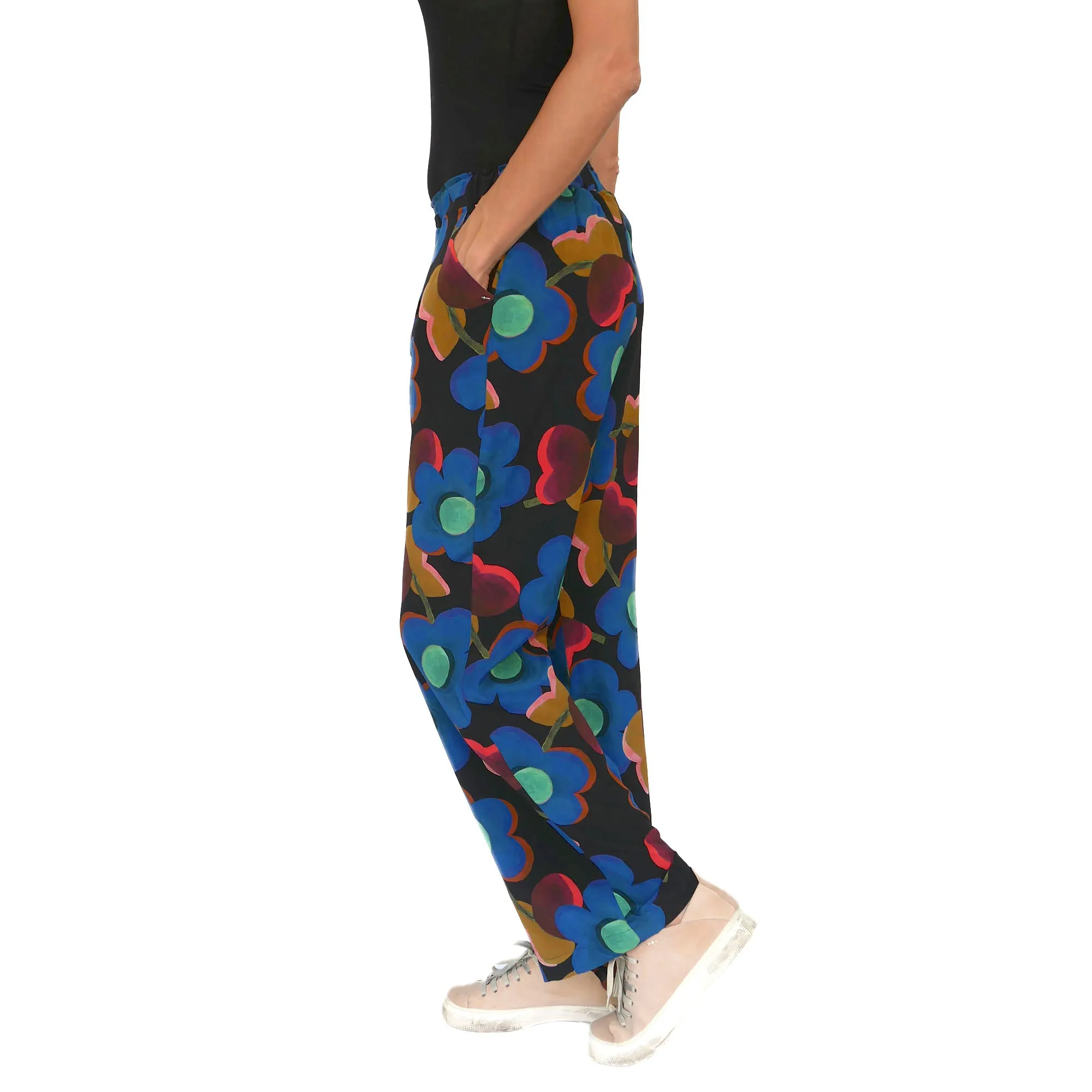 Blooming Silk Pull-On Pants