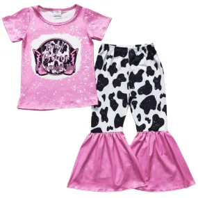 Boots Bling Cowgirl Western Bell Bottom Outfit Kids Clothing