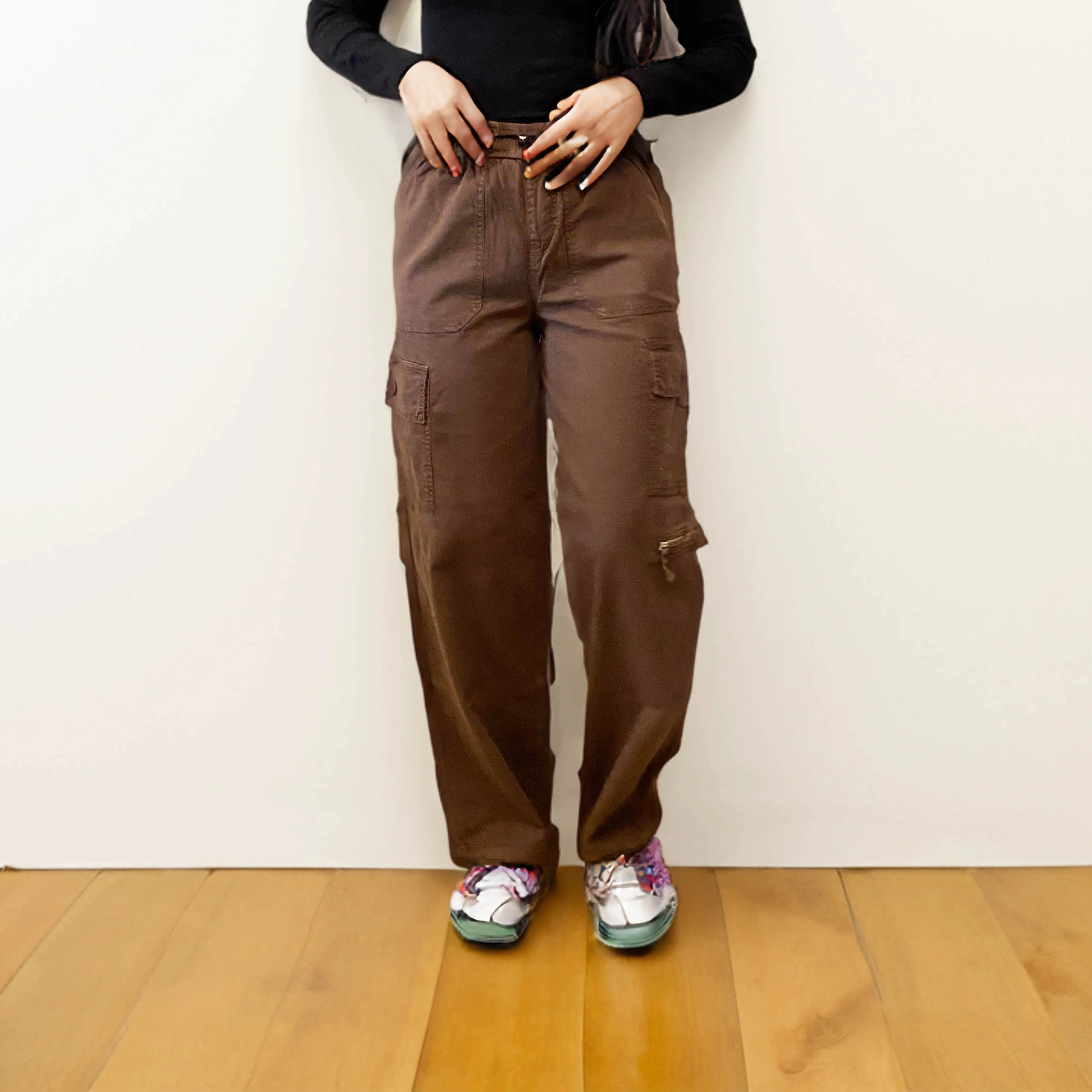 Brown Straight Cargo Pants