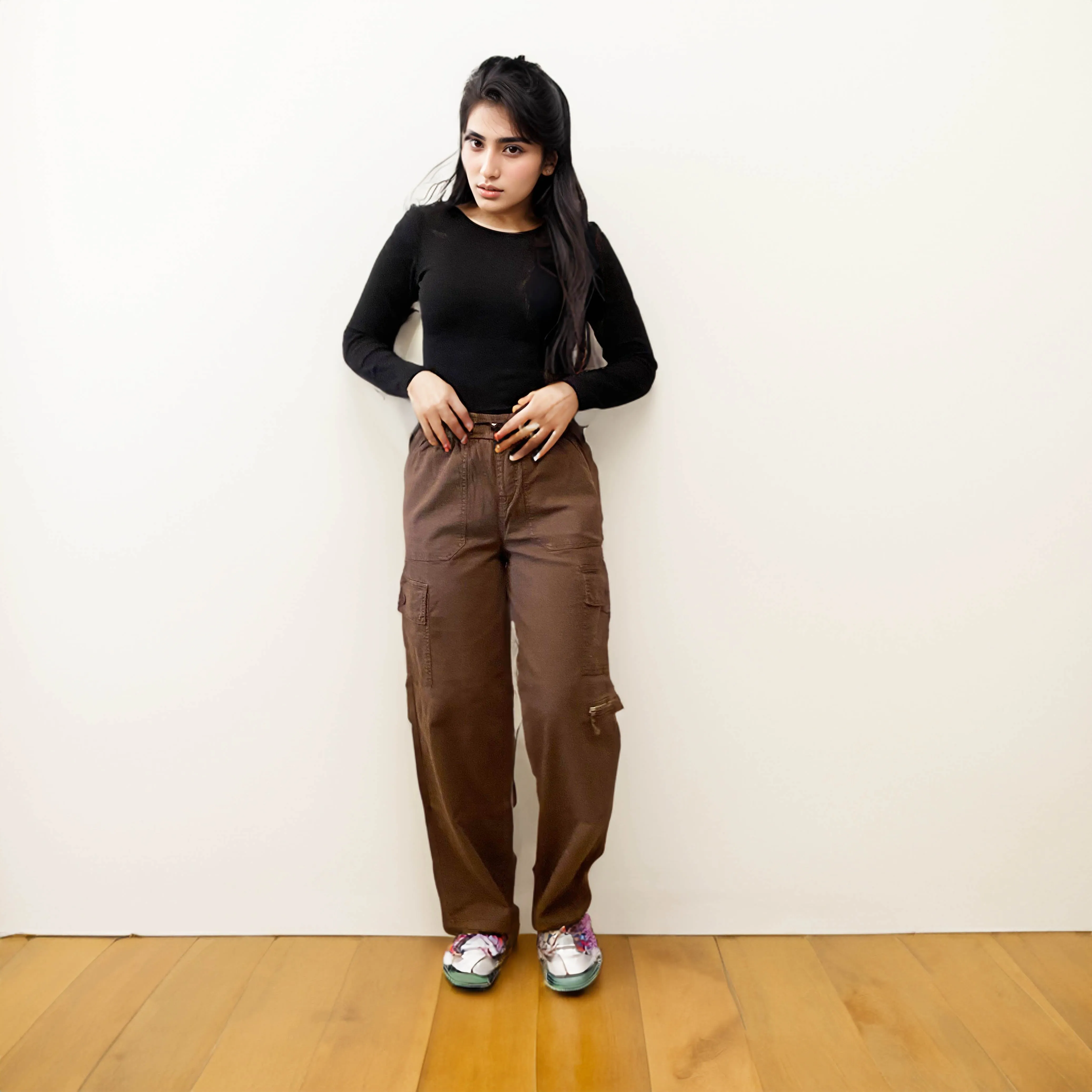 Brown Straight Cargo Pants