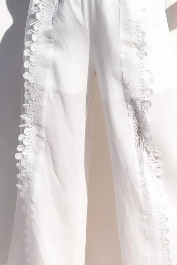 Carla Linen Pants - White