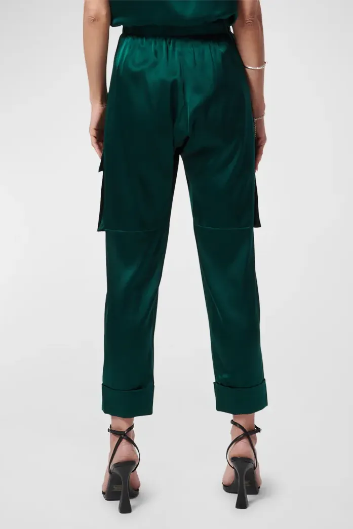 Carmen Cropped Silk Cargo Pants