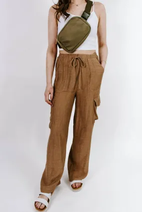 Catch A Flight Drawstring Cargo Pants