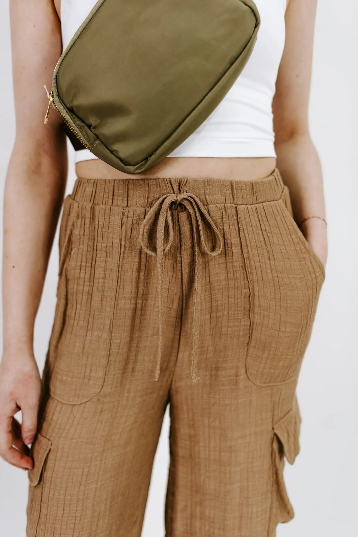 Catch A Flight Drawstring Cargo Pants