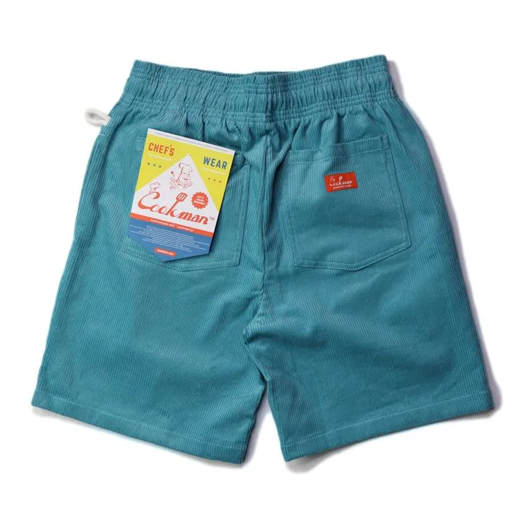 Cookman Chef Short Pants - Corduroy : Turquoise Blue