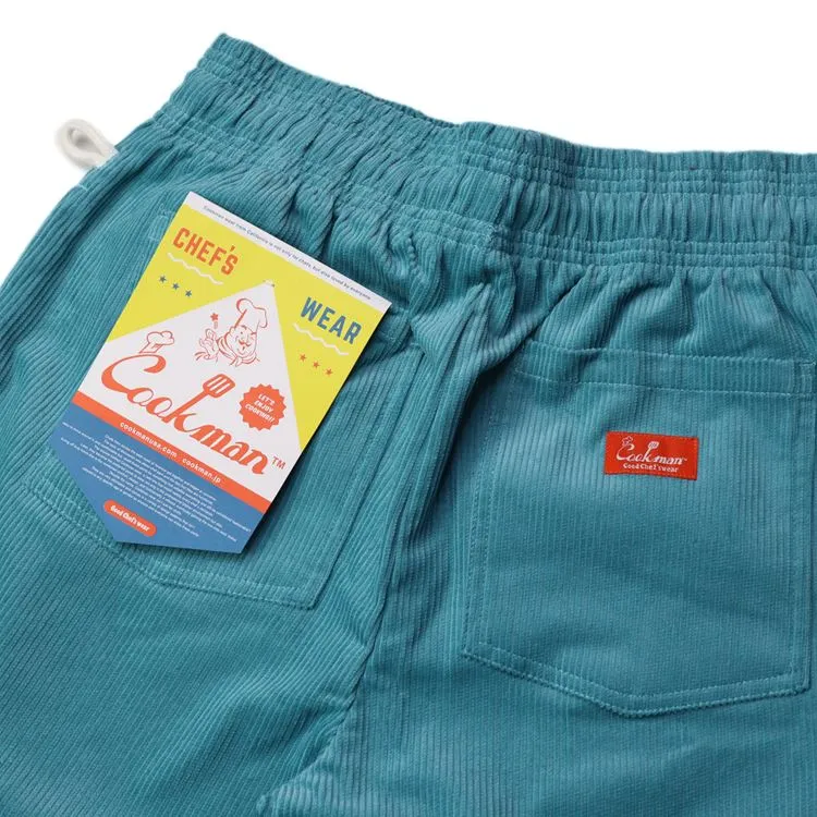 Cookman Chef Short Pants - Corduroy : Turquoise Blue