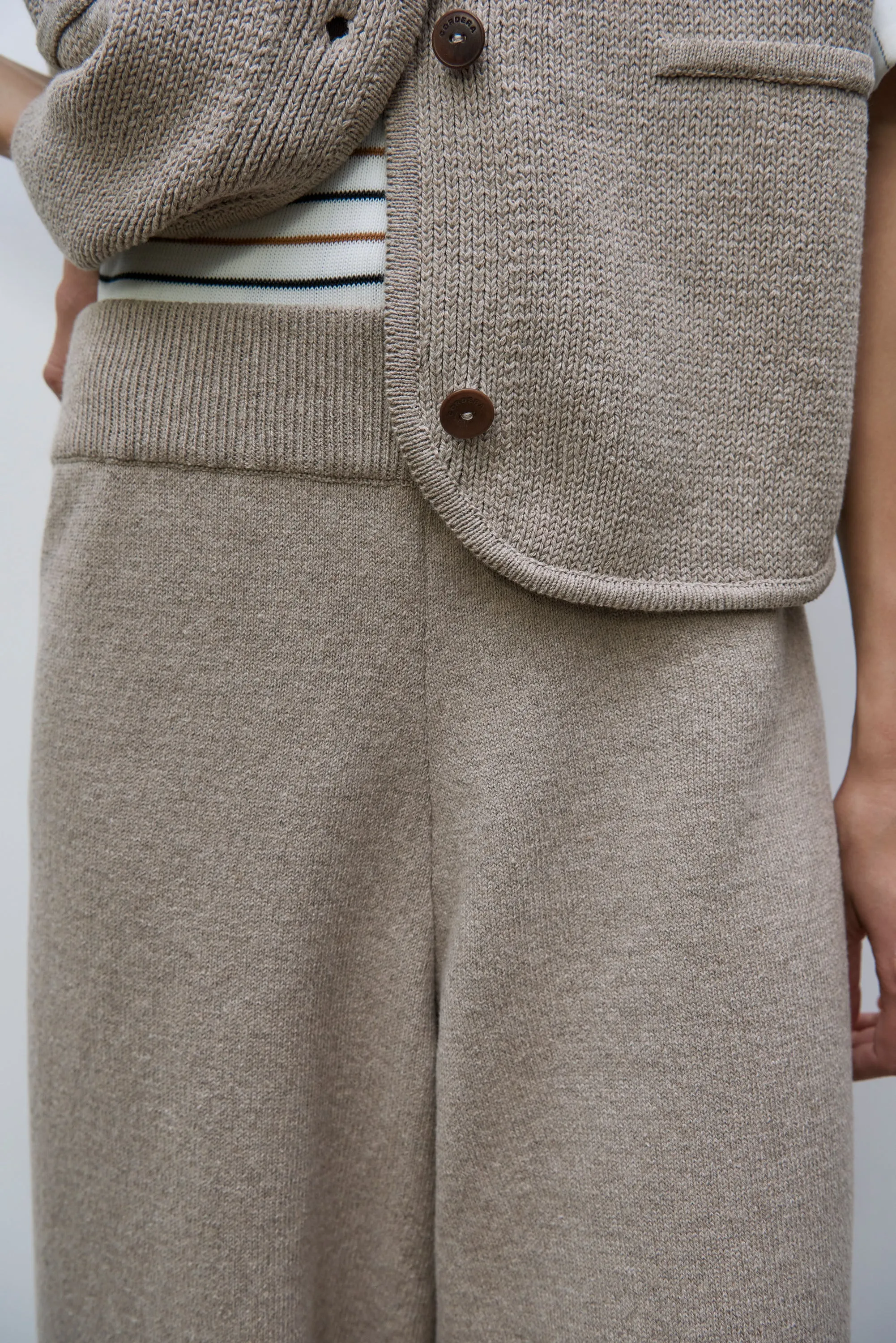 Cordera - Cotton Knitted Pants - Taupe