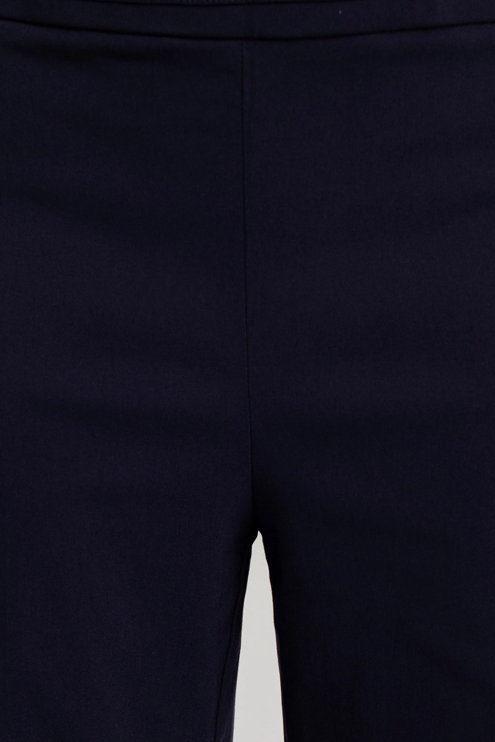 Counterparts Banded Waist Pull On Straight Cut Solid Hardware Detail Stretch Rayon Pants