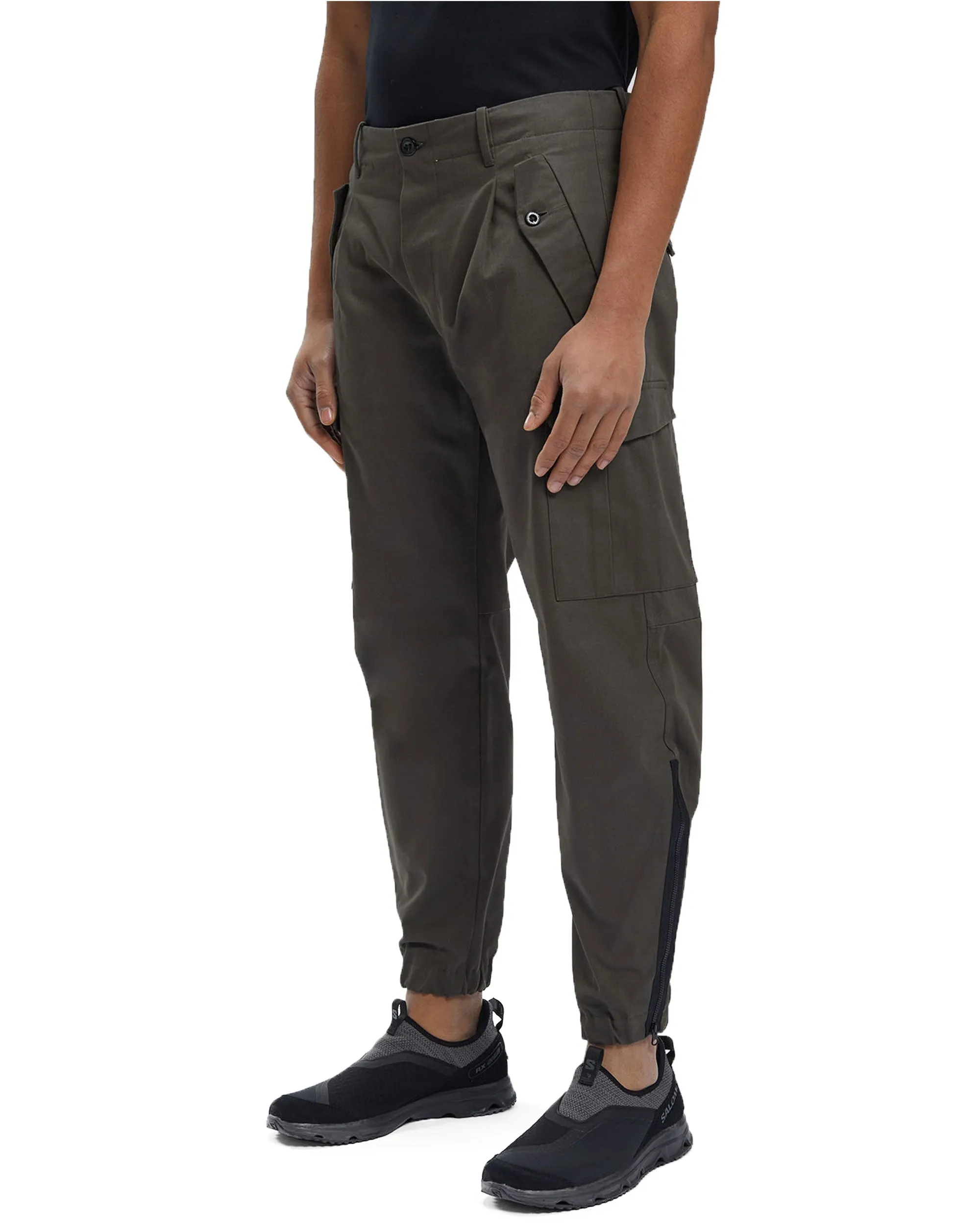 CP Company 2-2 Twill Regular Cargo Pants Olive Night