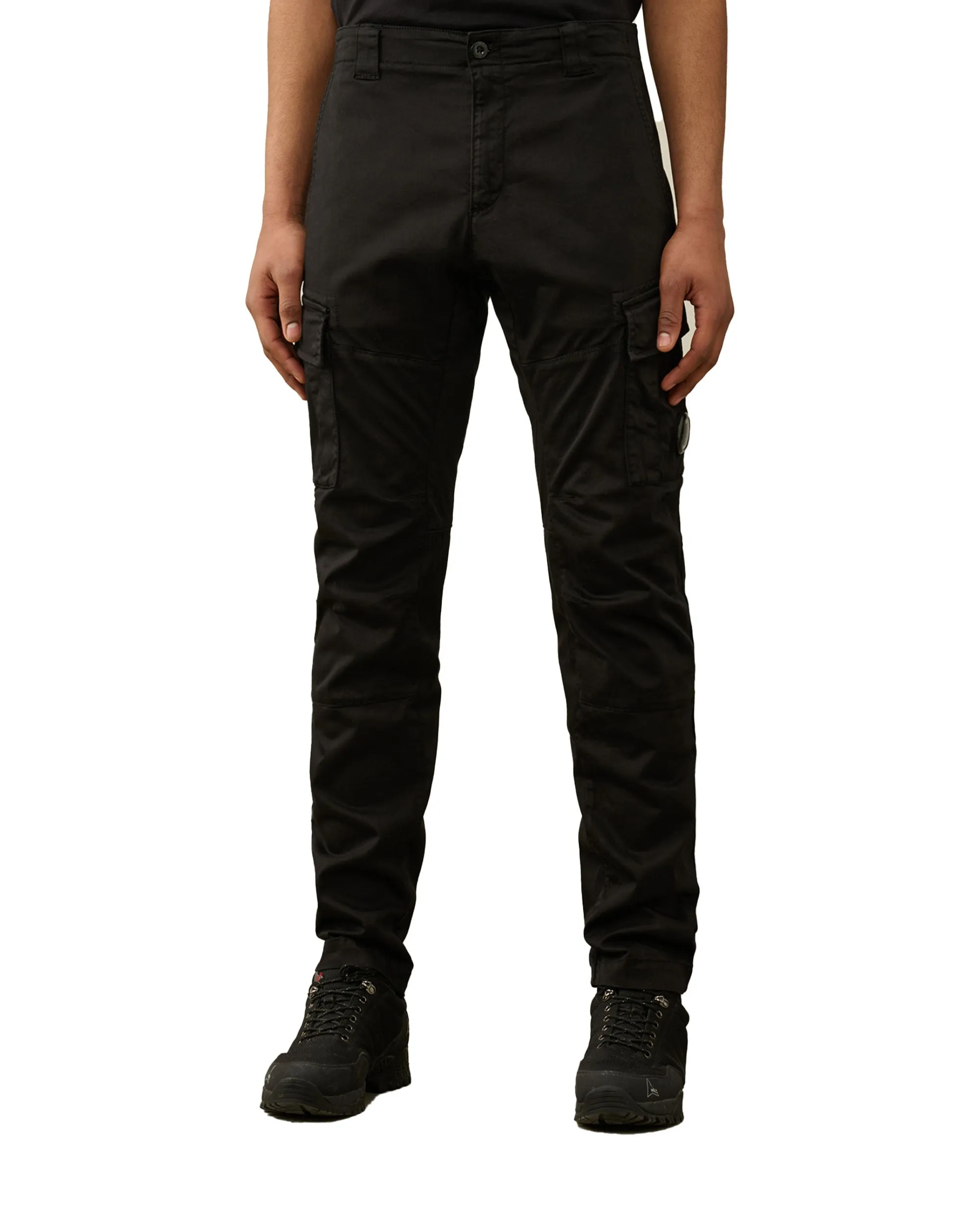 CP Company Stretch Sateen Ergonomic Lens Cargo Pants Nero