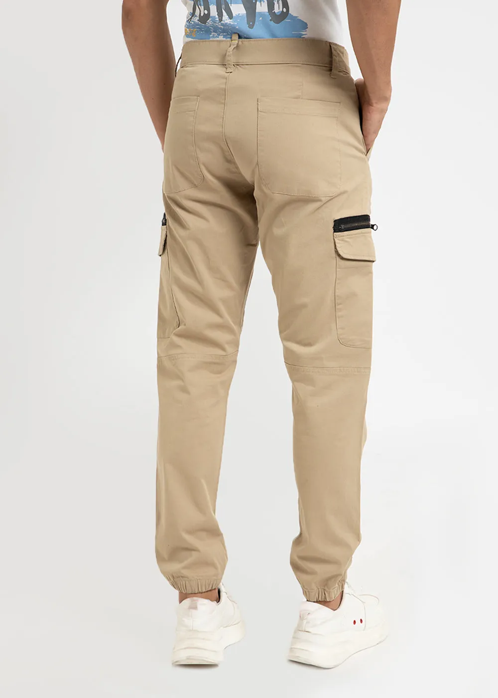 Cream Mist Elasticated Cargo Pant