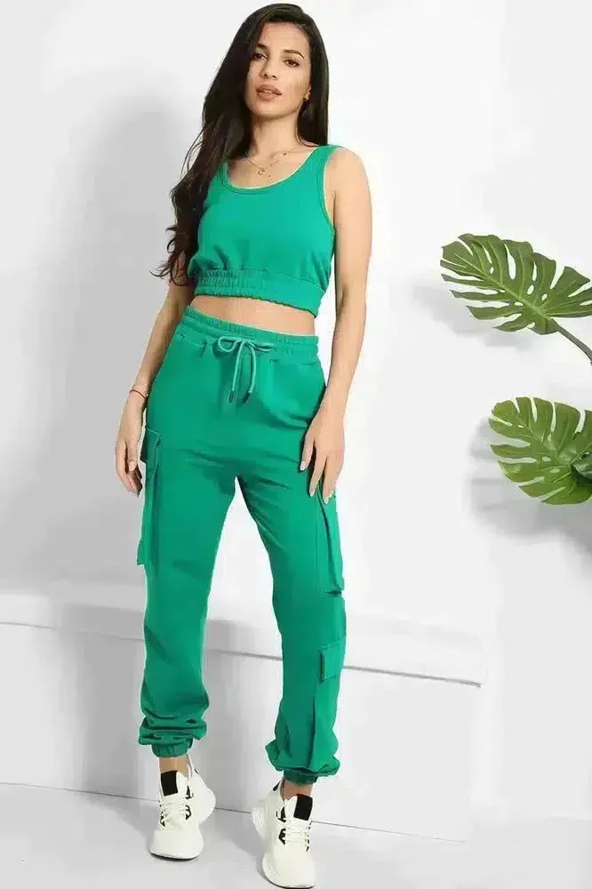 Crop Top and Utility Cargo Pants Set