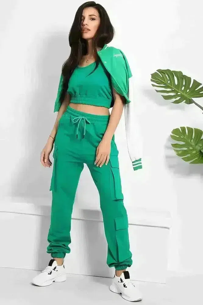 Crop Top and Utility Cargo Pants Set