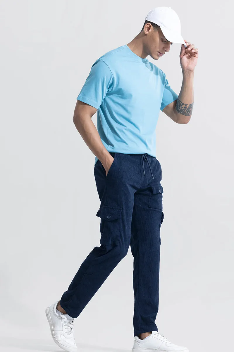 Cullin Navy Corduroy Cargo Pant