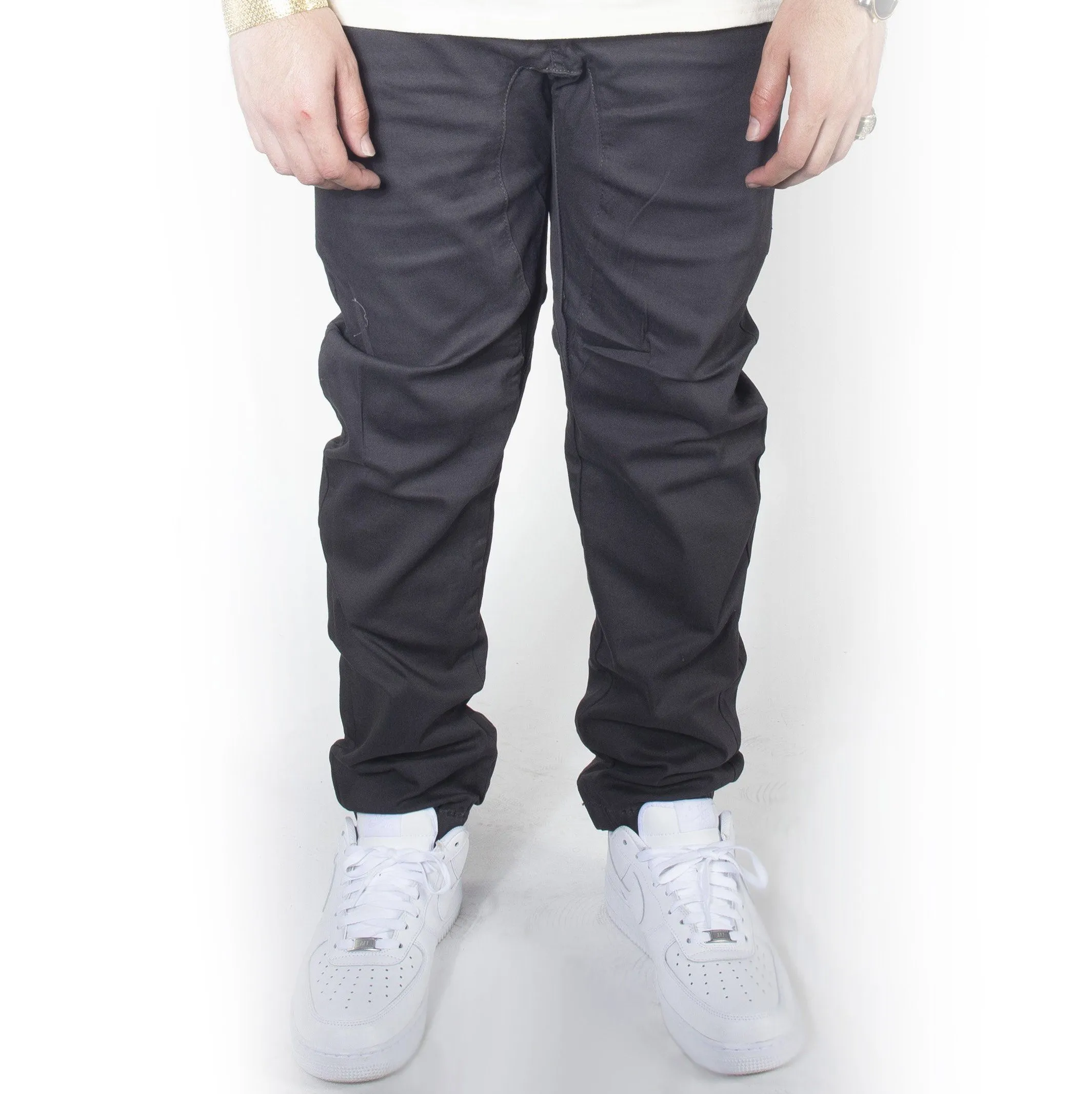 Dark Grey Twill Jogger Pants JG804