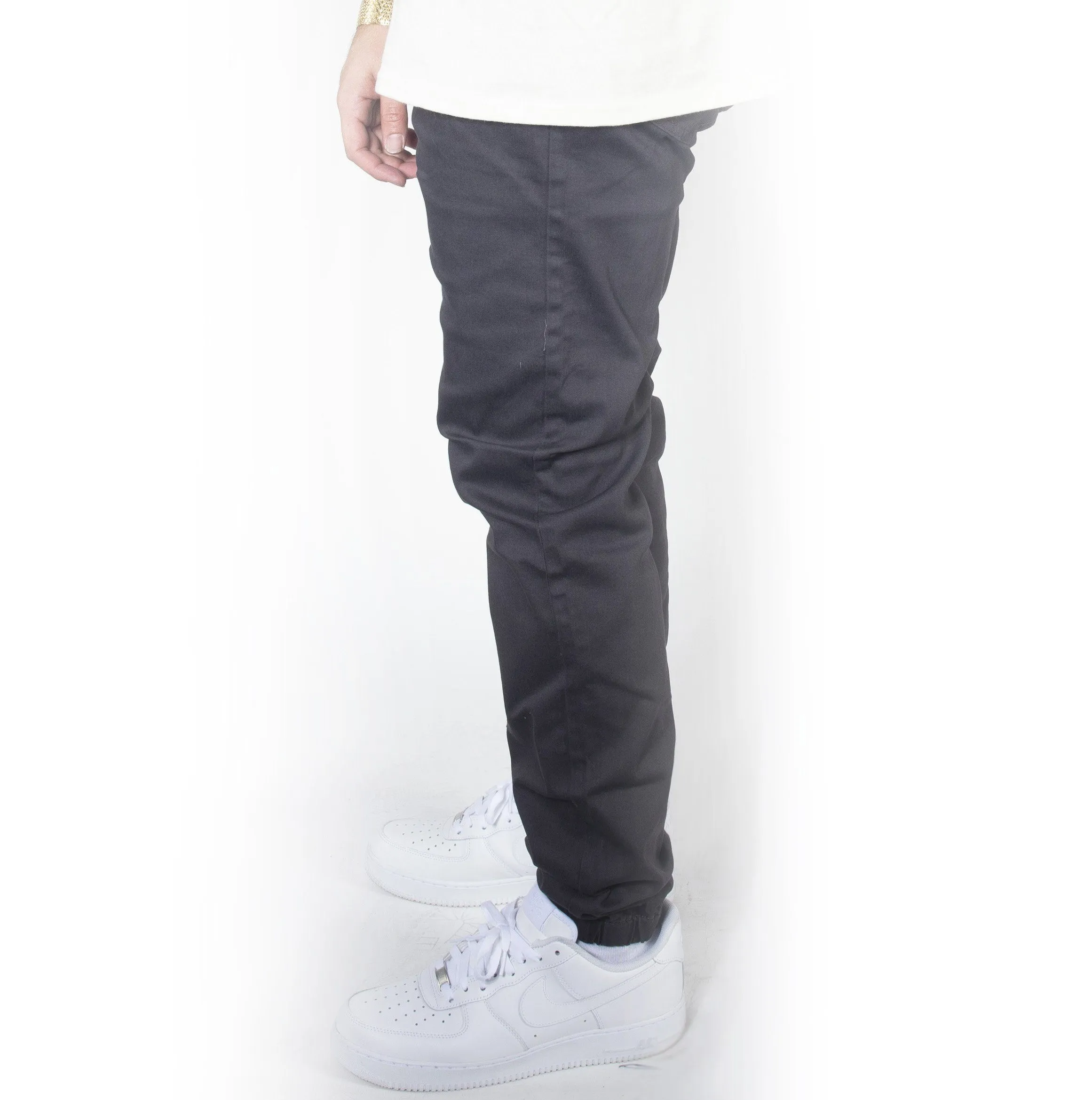 Dark Grey Twill Jogger Pants JG804