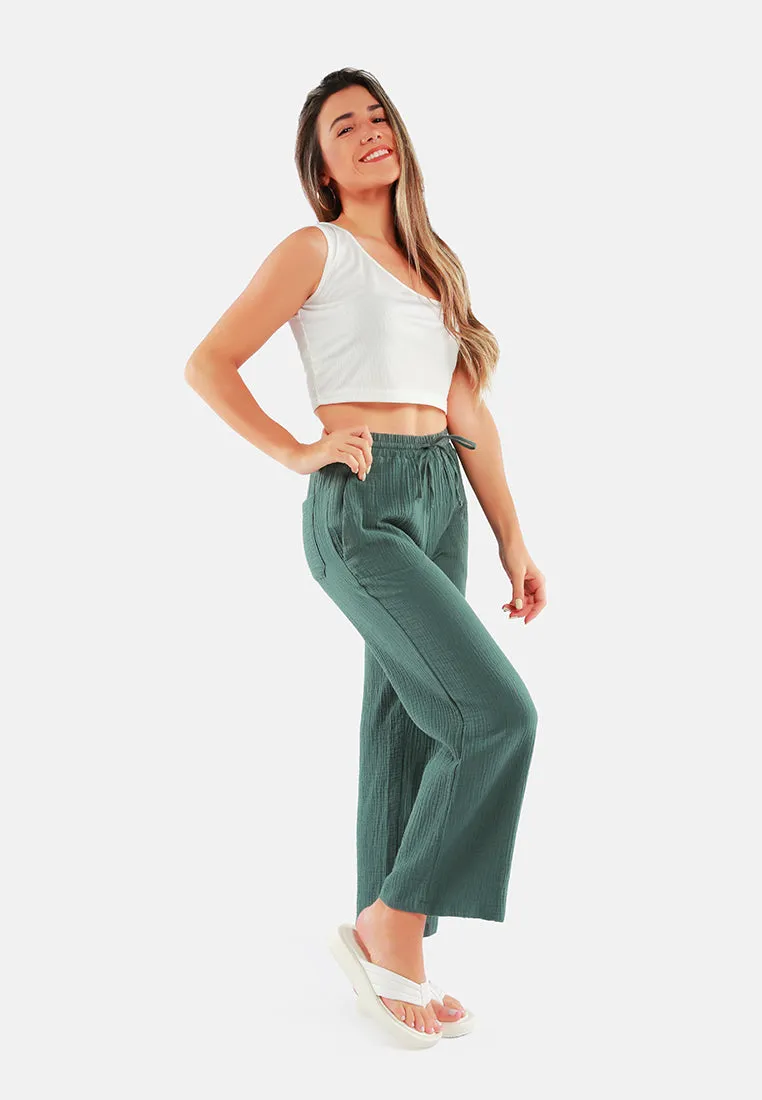 Drawstring Casual Lounge Wide Pants