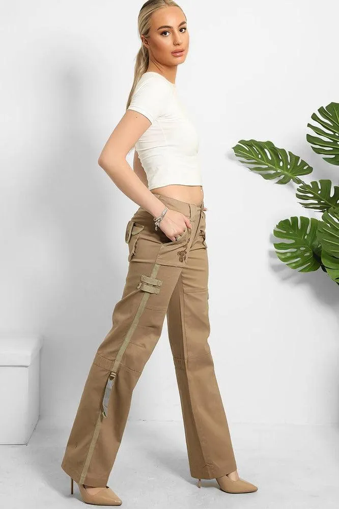 Embroidered Sequinned Detail Cargo Trousers