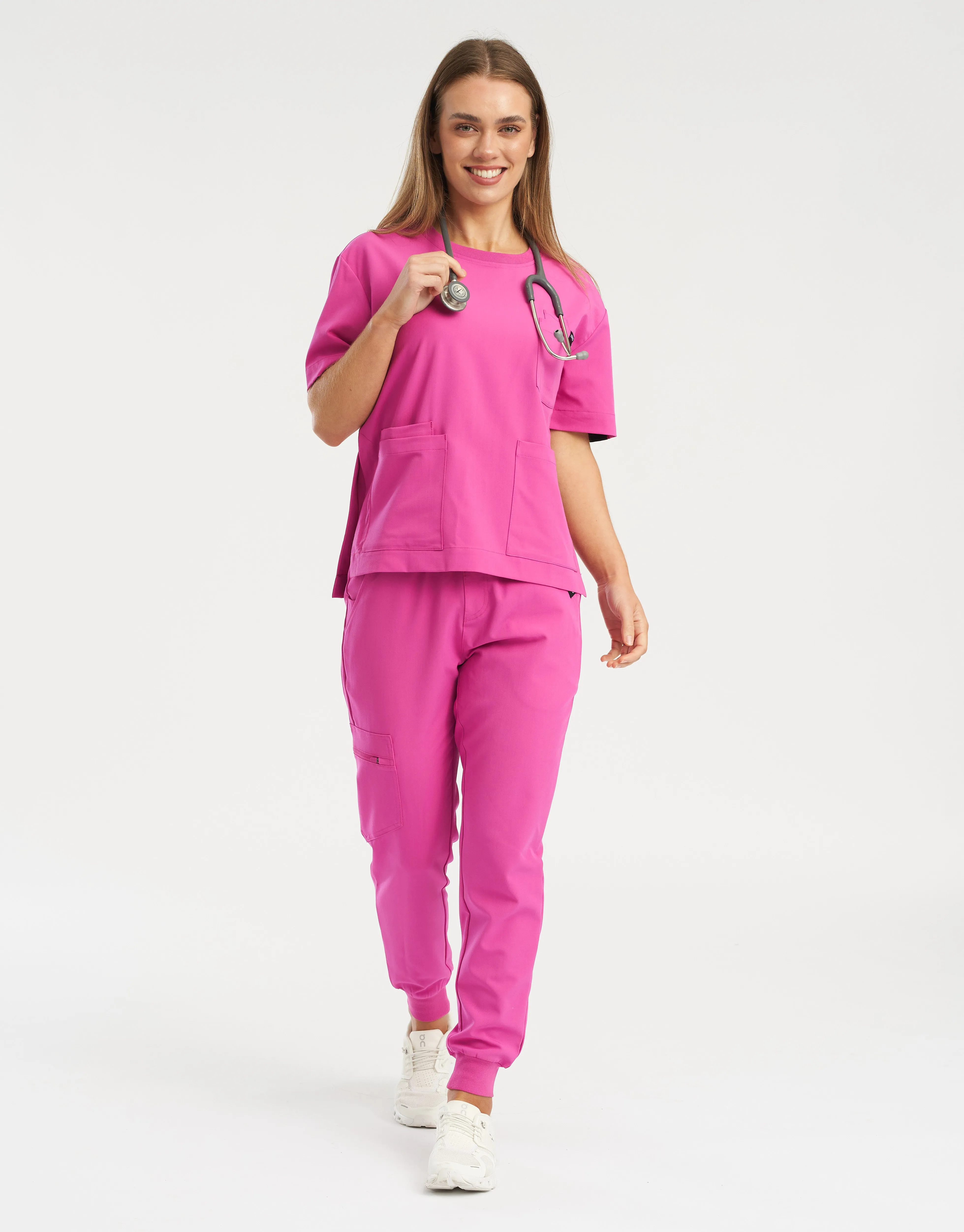 Essential Jogger Scrub Pants - Just Pink