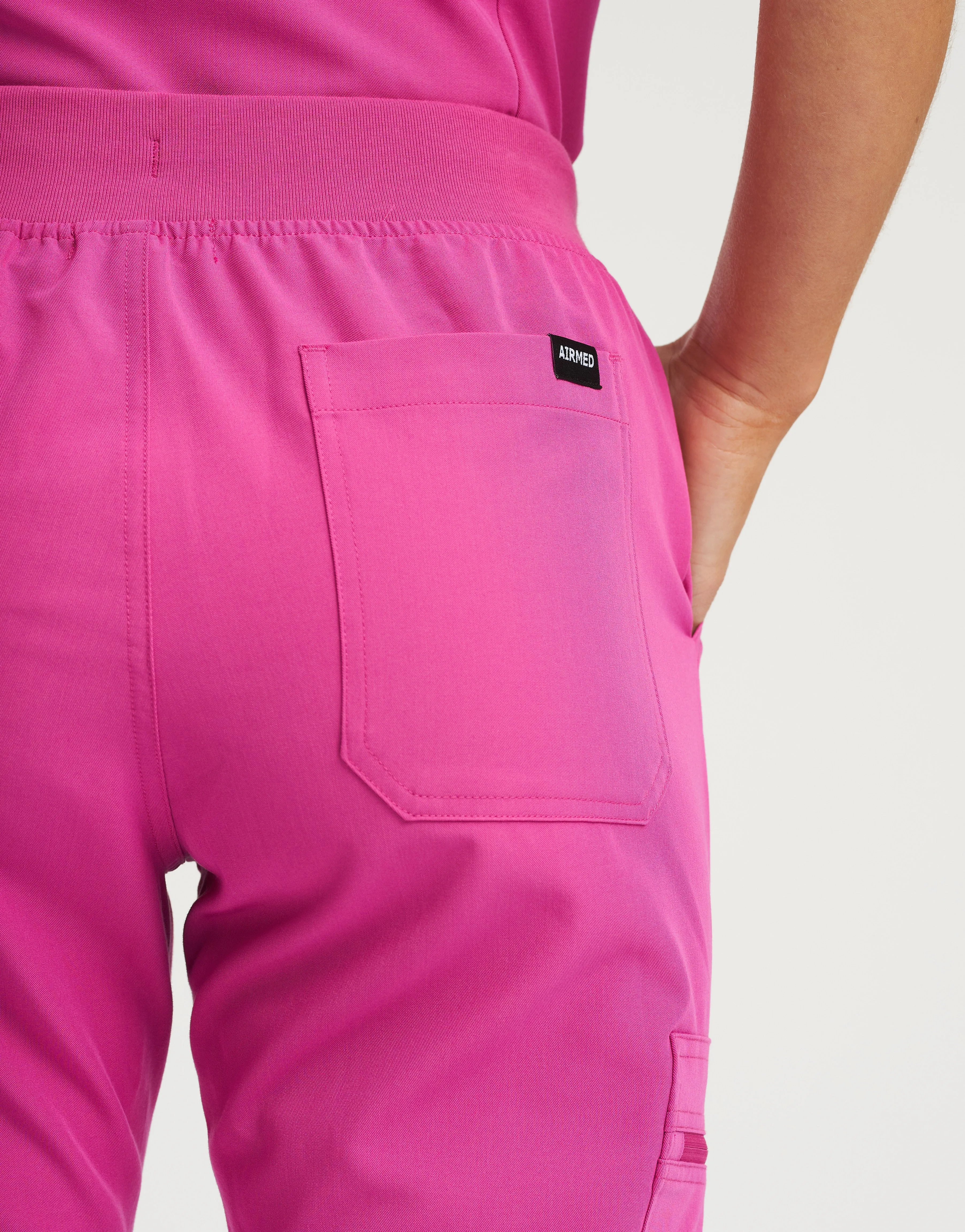 Essential Multi-Pocket Scrub Pants - Just Pink