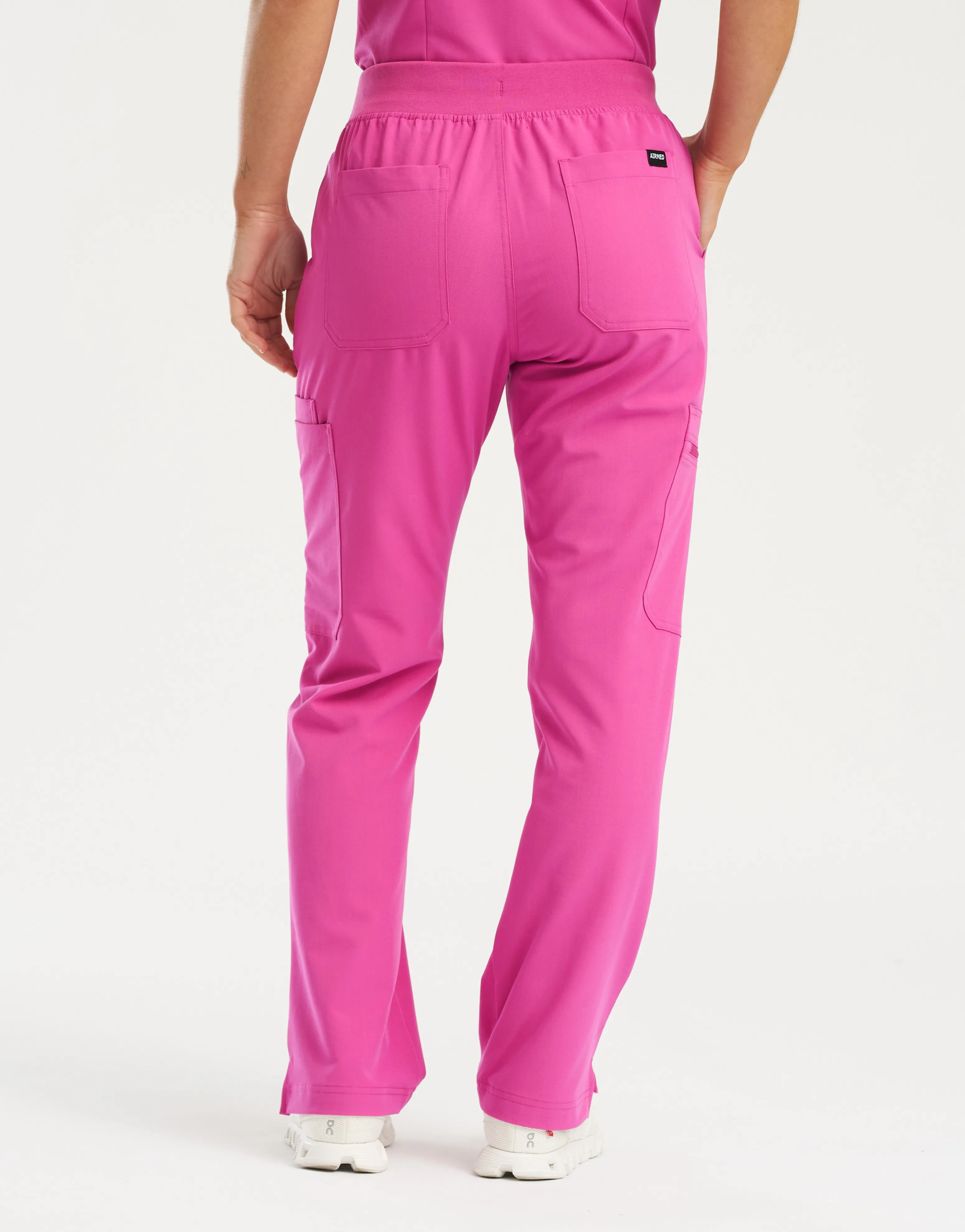 Essential Multi-Pocket Scrub Pants - Just Pink