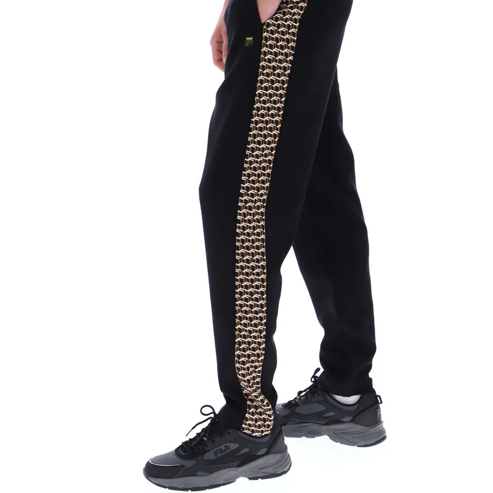 Fila Vintage Mens Vigo Gego Pattern Track Pants - Black