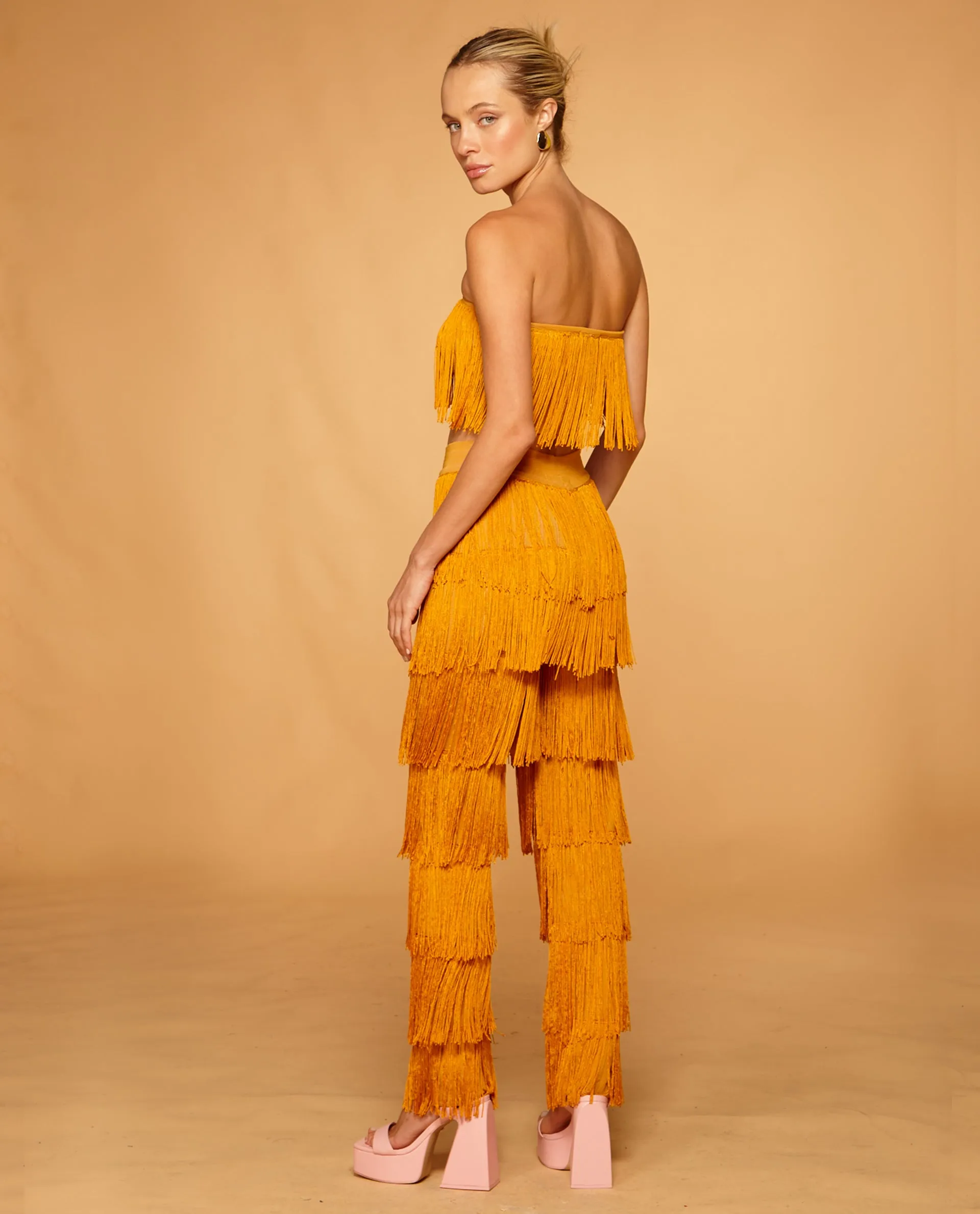 Gold Moroccan Fringes Pants