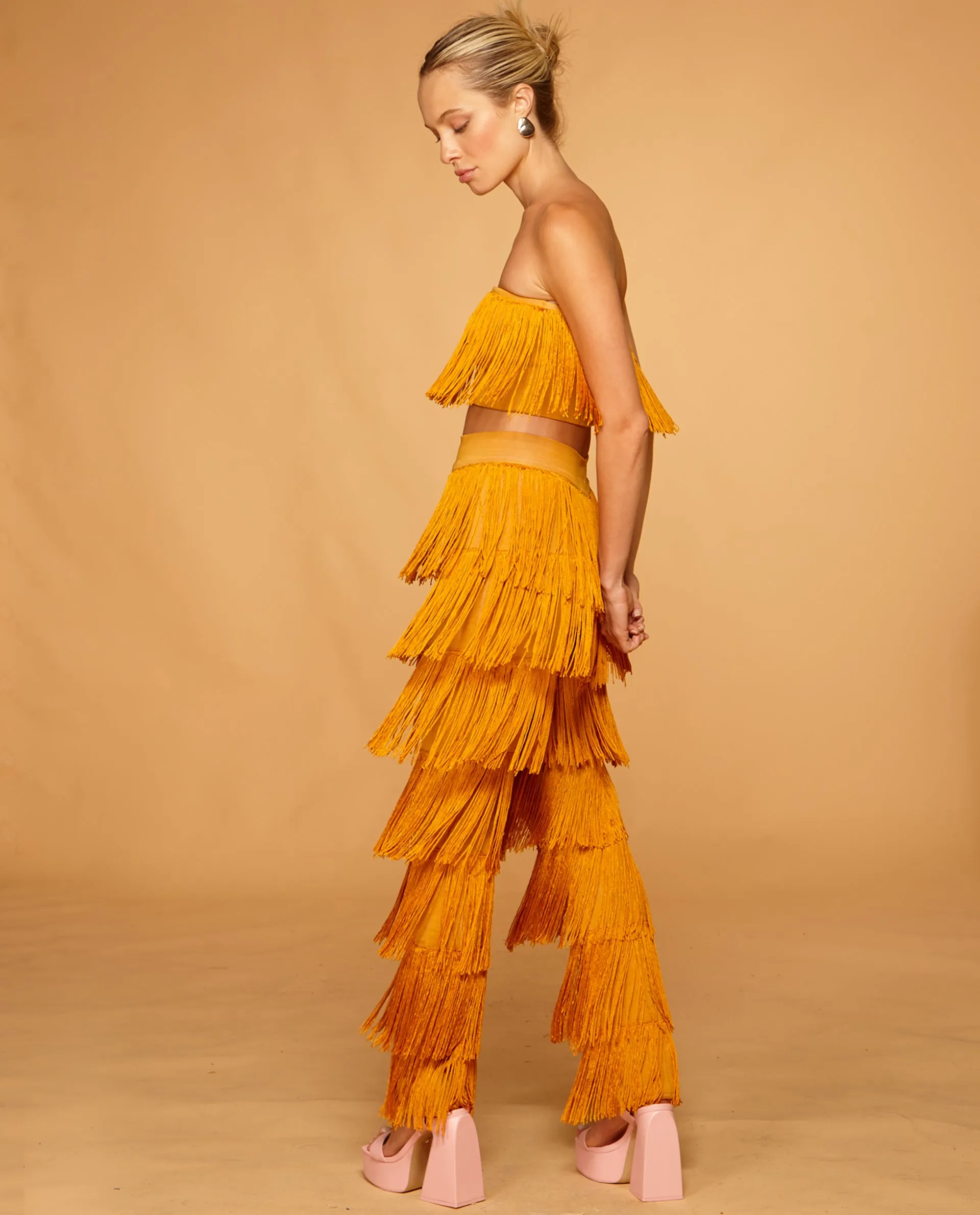 Gold Moroccan Fringes Pants