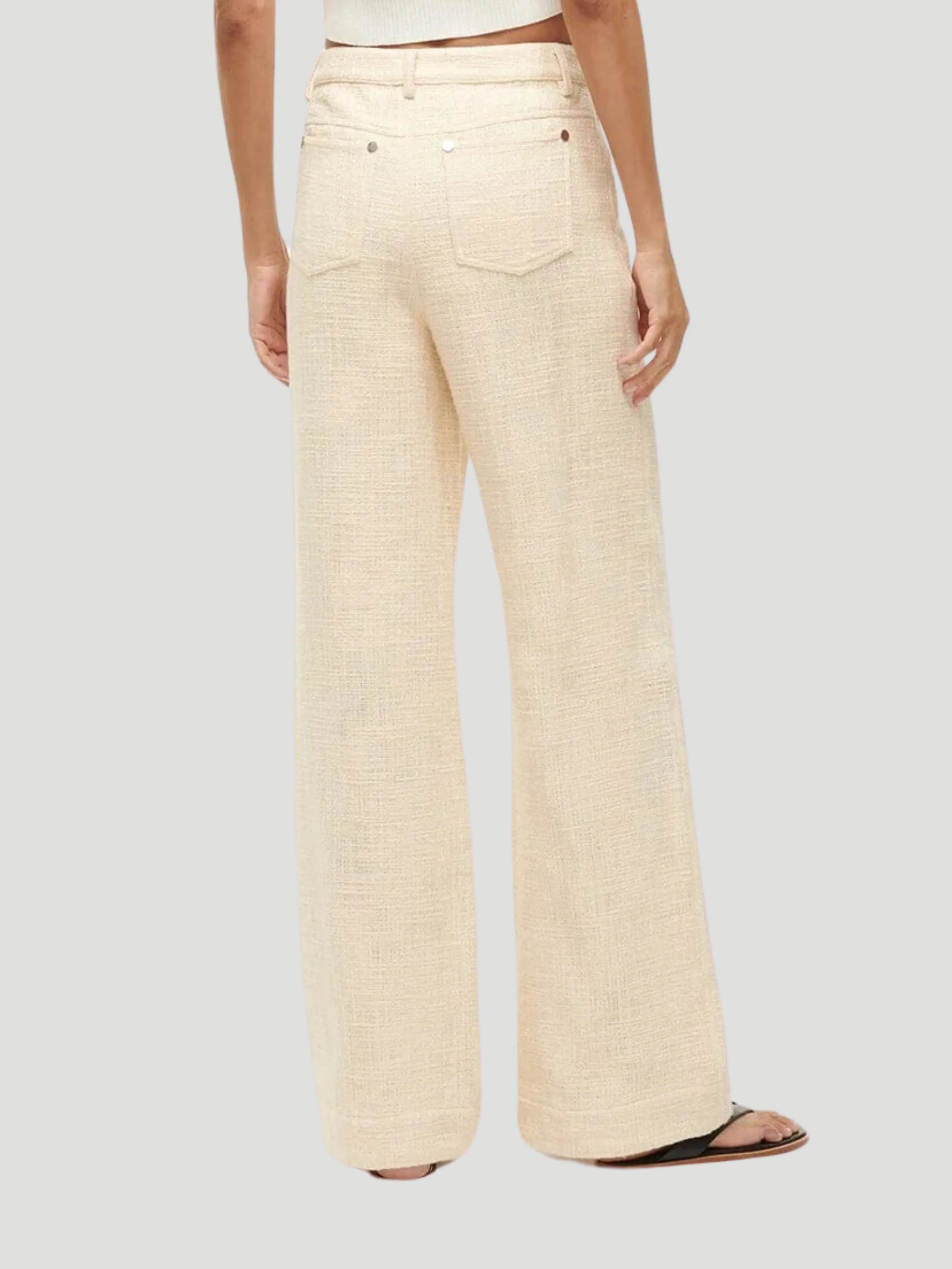 Grayson Cotton Tweed Wide-Leg Pants