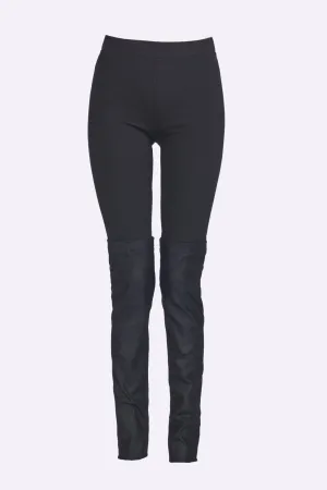 Half Stretch Leather and Jersey Pant