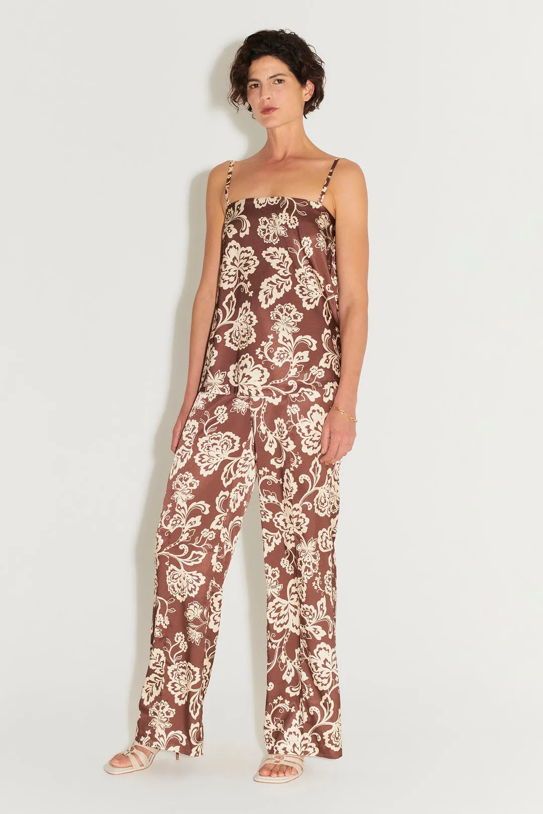 Hansen & Gretel Eugenia Tailored Pant Chocolate FLORAL