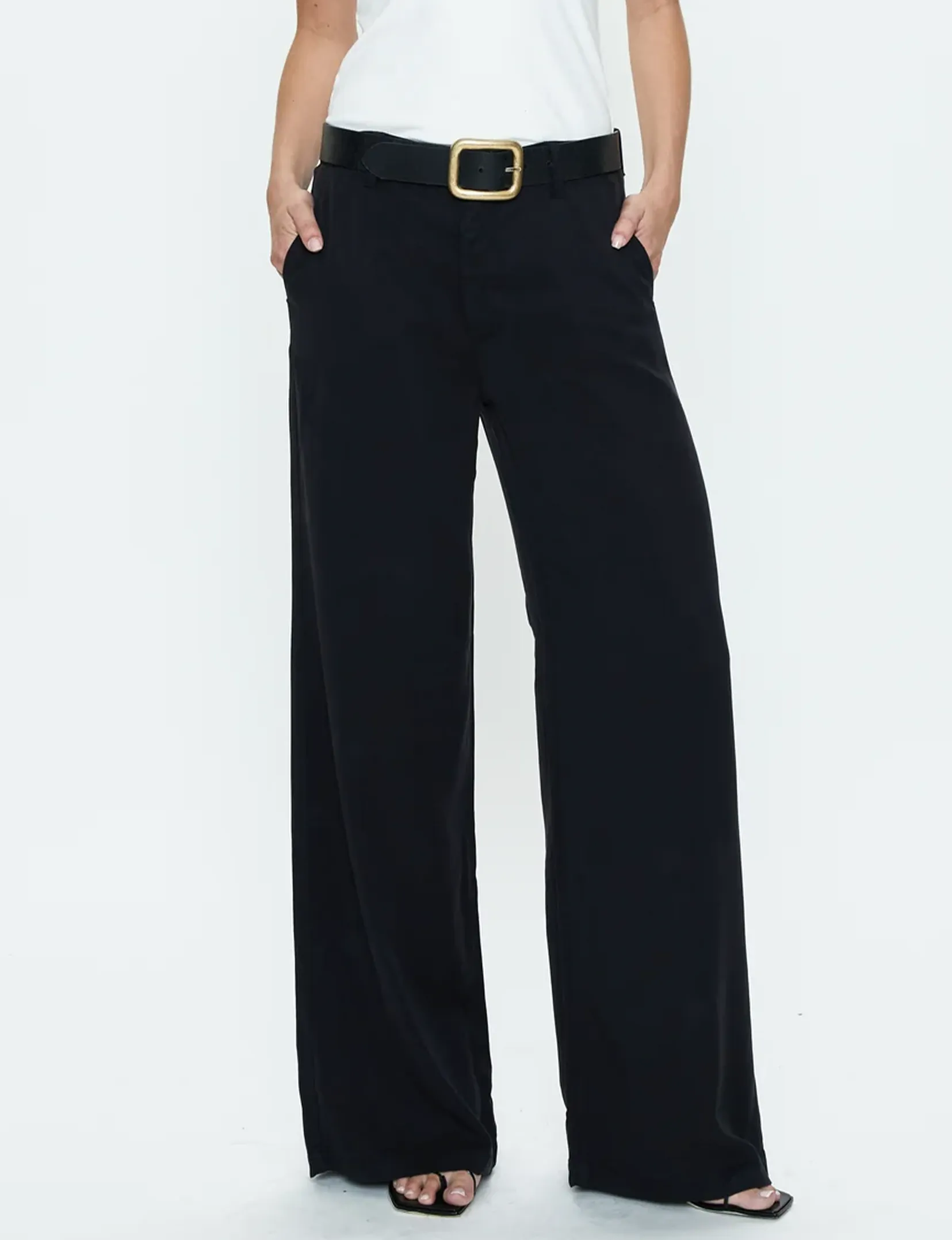 Jayden Wide Leg Denim Pant, Fade To Black