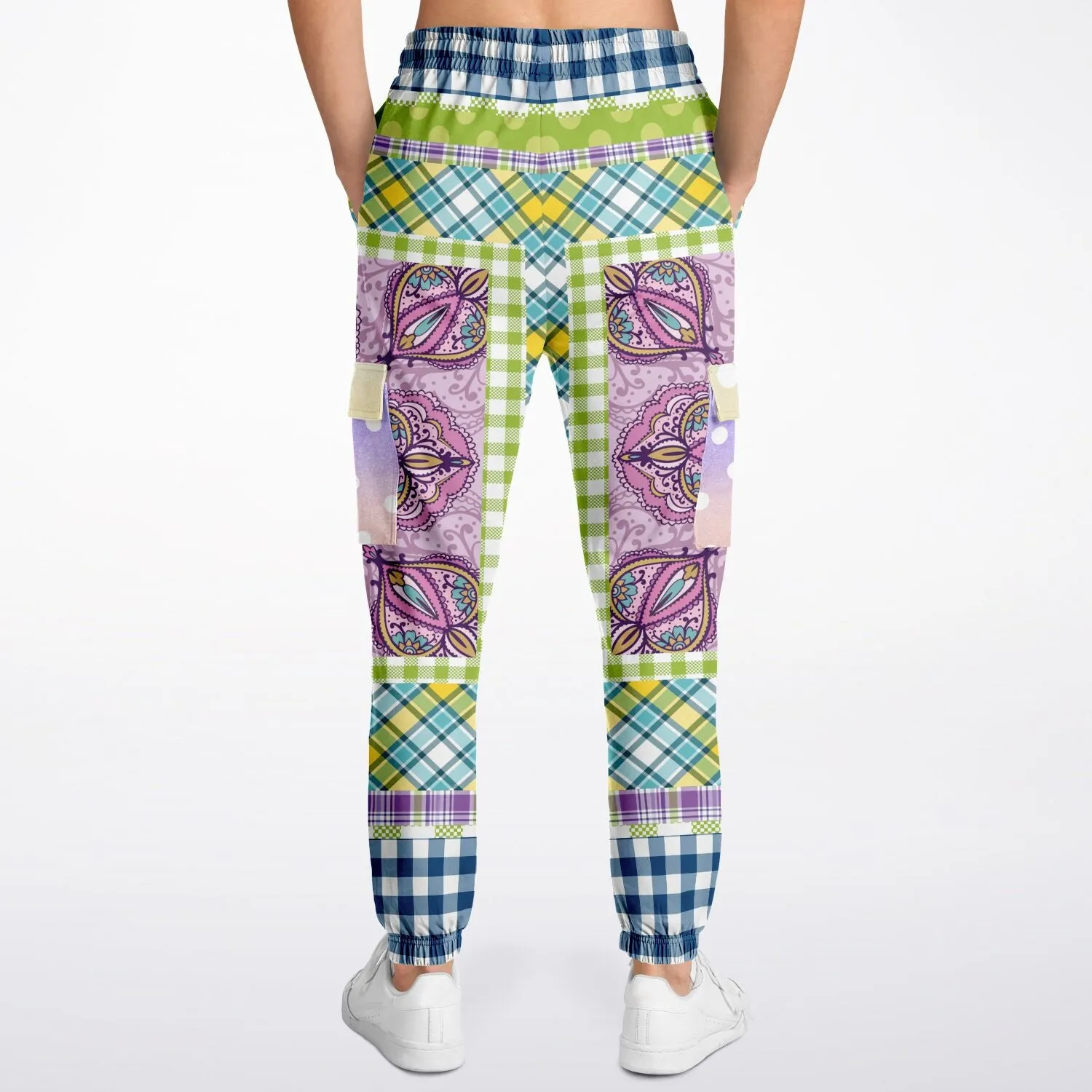 Kaleido-Scape Purple Plaid Unisex Cargo Sweats