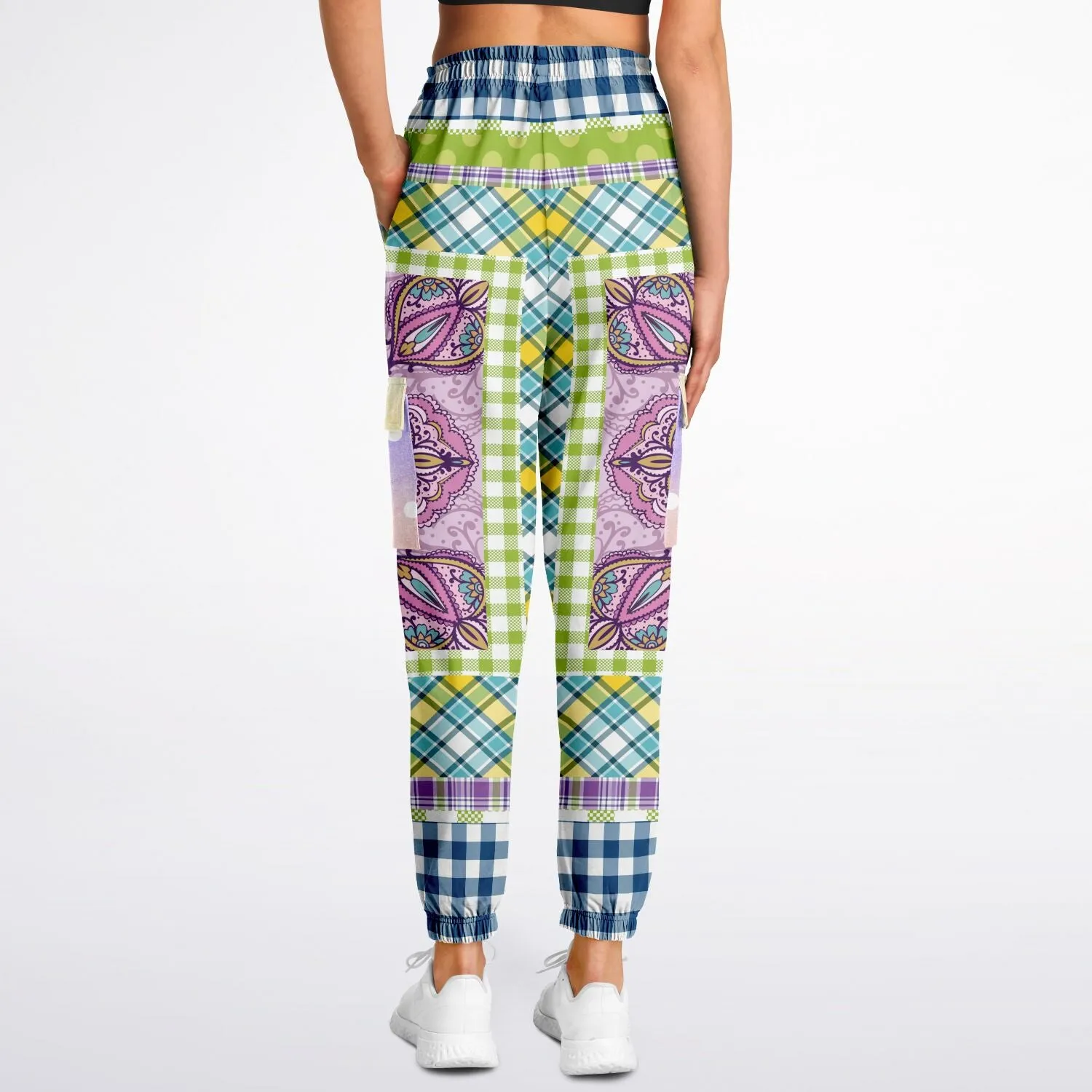 Kaleido-Scape Purple Plaid Unisex Cargo Sweats