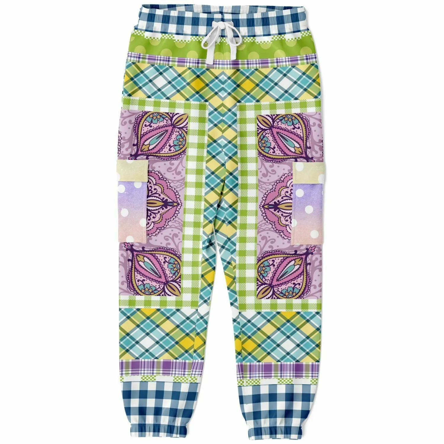 Kaleido-Scape Purple Plaid Unisex Cargo Sweats