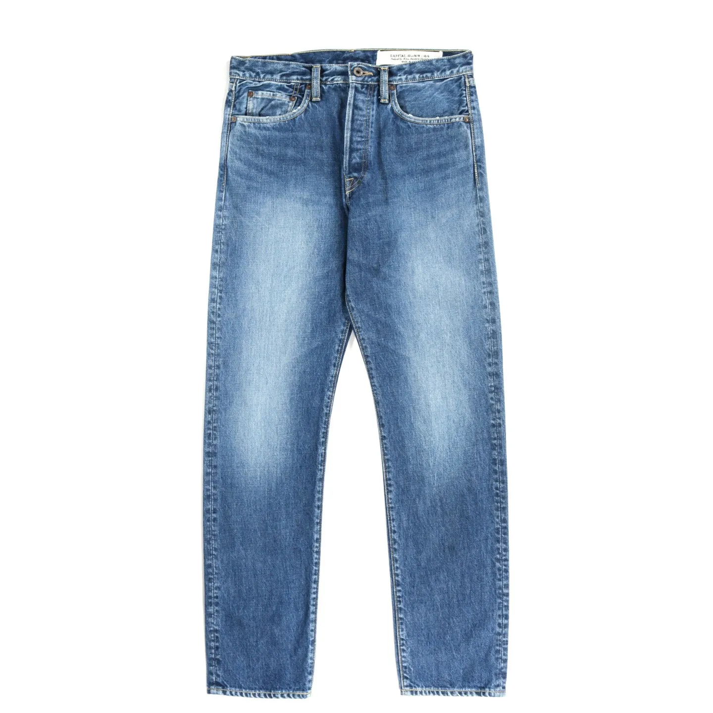 KAPITAL 14OZ DENIM 5P MONKEY CISCO MIDTONE WASH