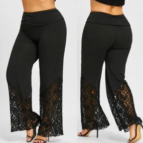 Lace Loose Wide Leg Pants