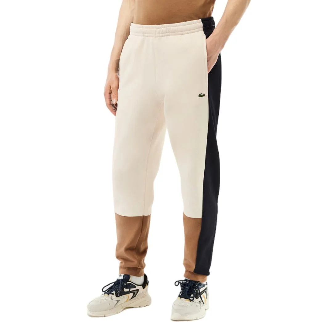 Lacoste Regular Fit Colorblock Joggers (Off White/Brown/Navy) XH1300-51