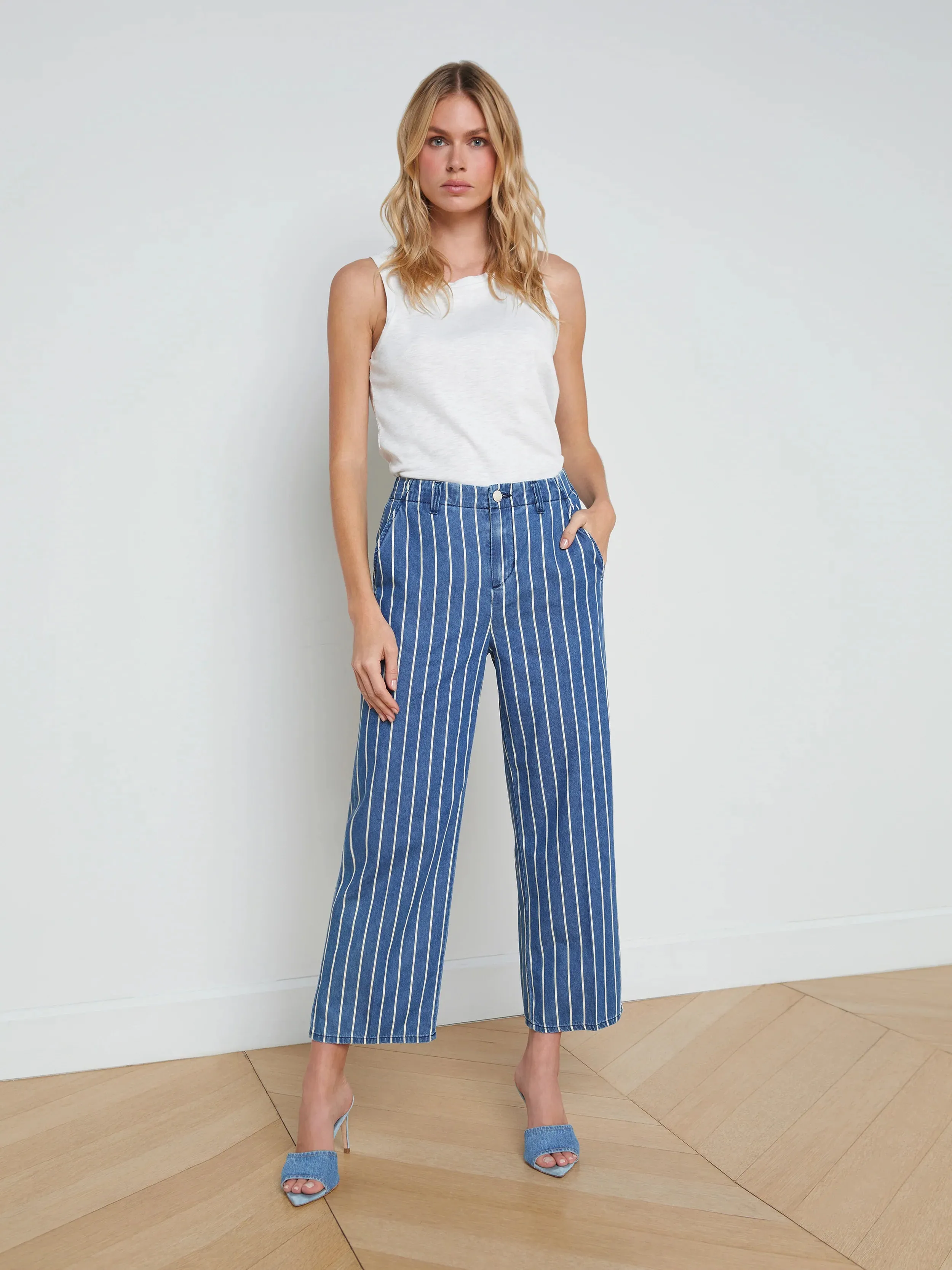 L’agence - Zayne Trouser - Denim Stripe