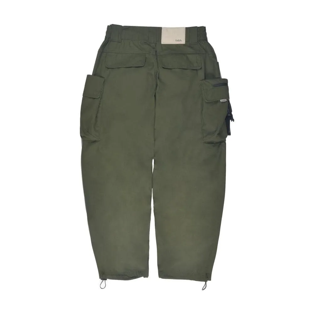 LAKH TEN POCKETS CARGO PANTS -OLIVE